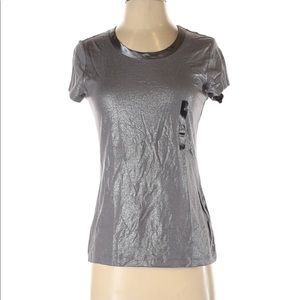 NWT Banana Republic Silver Scoopneck SS Top